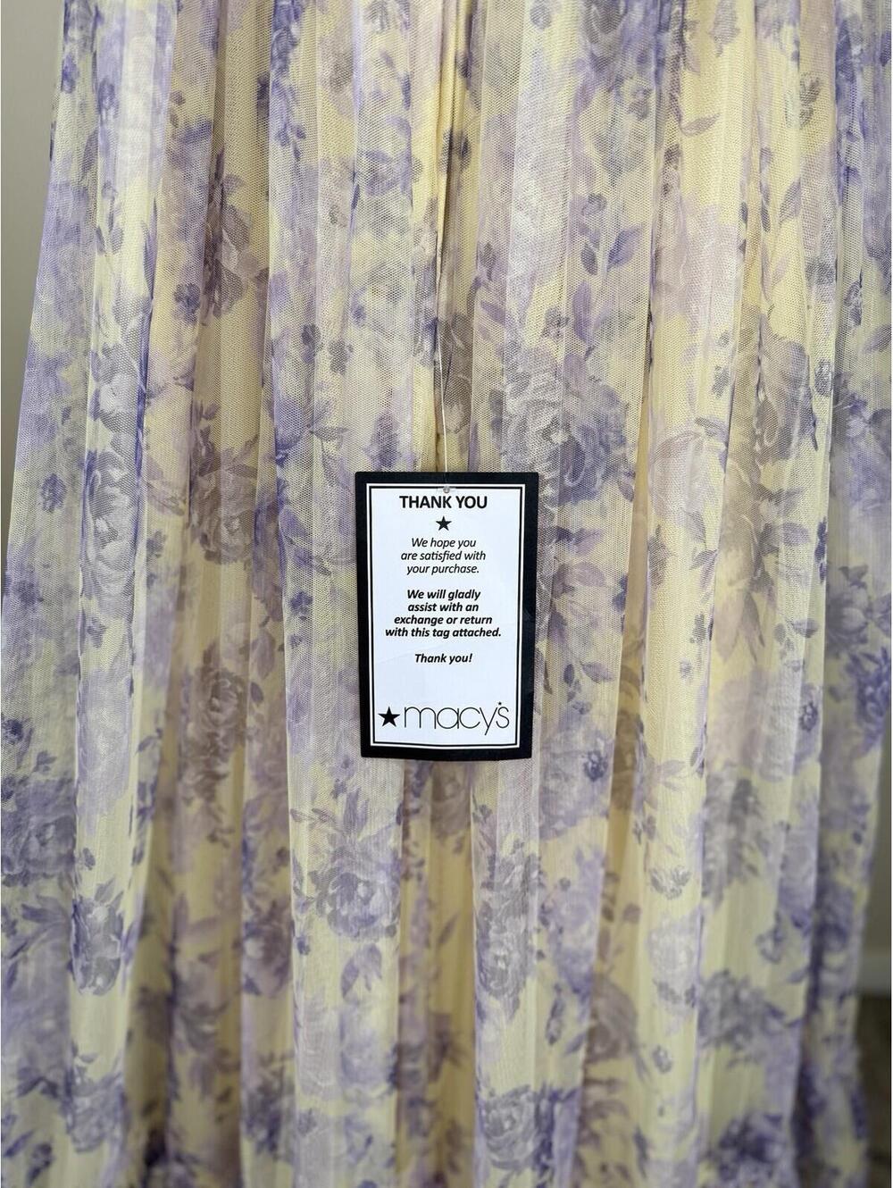 NWT City Studios Juniors' Lavender Floral Tulle Gown Ruffle Hem Size 3/4 - Picture 9 of 12